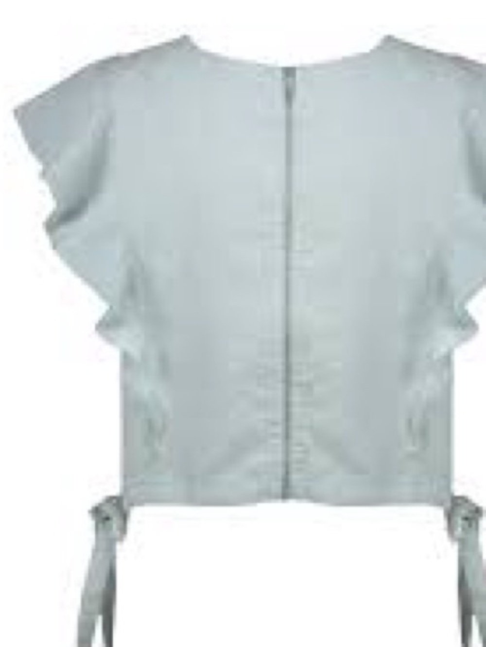 Armani Exchange Pale Blue Ruffle Crop Top with Side Ties